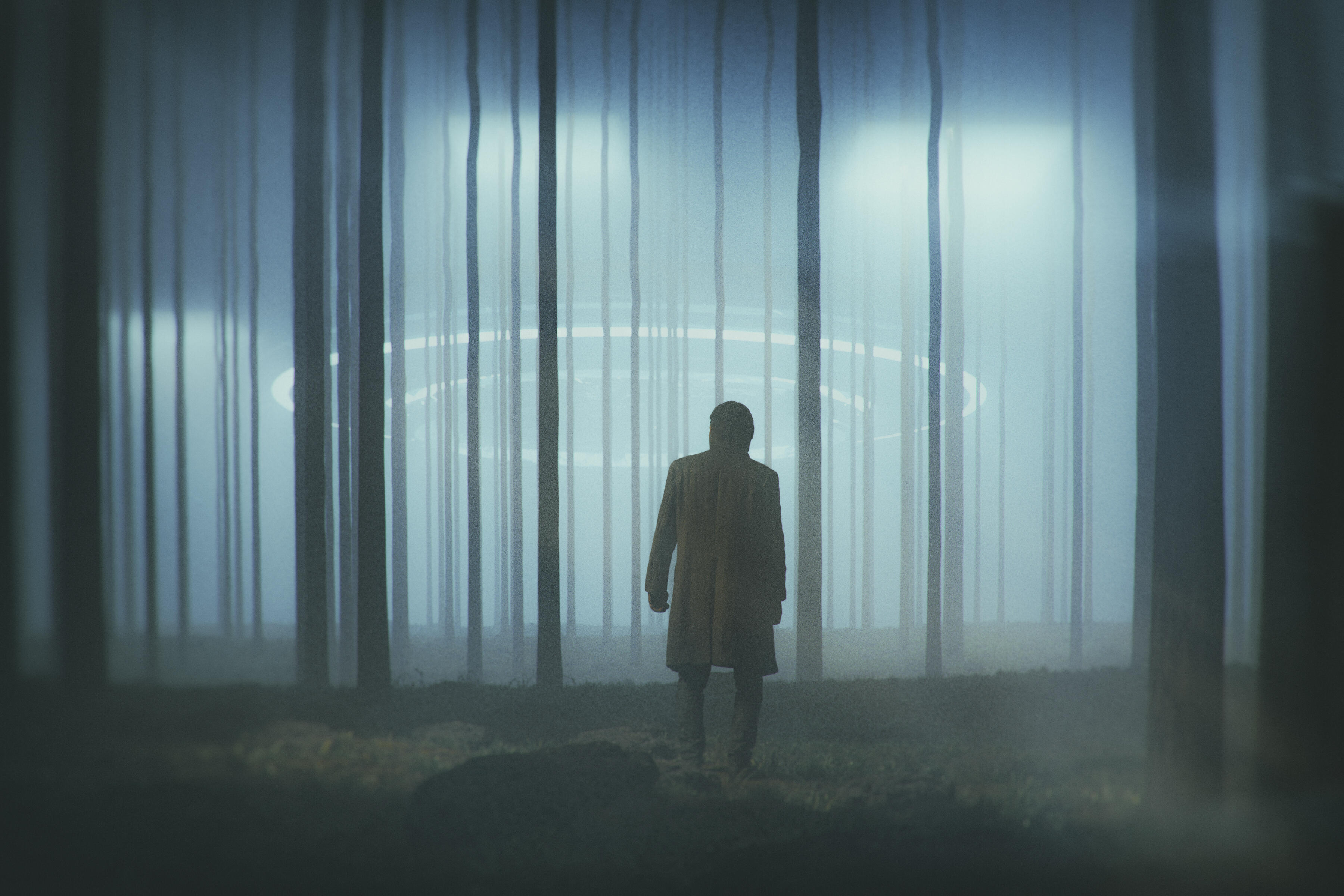 Some people believe that ghosts are. Пейзаж ночной лес.
