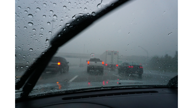 Driving in the rain storm