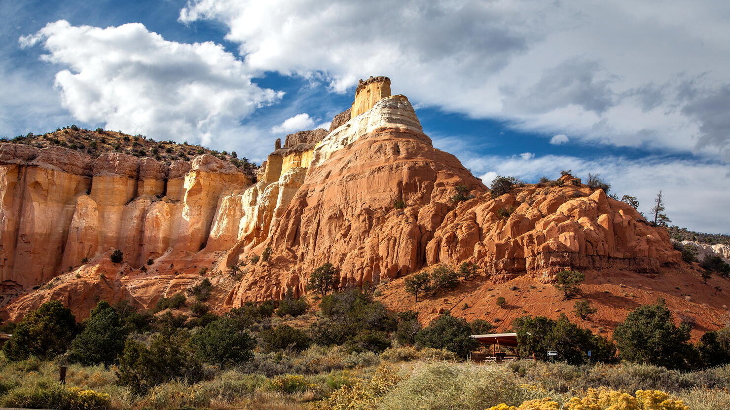 Rock formations against sky, Ghost Ranch, New Mexico, USA