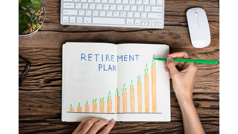 Human Hand Drawing Retirement Plan Growth Concept