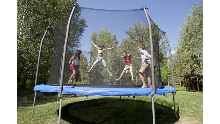 Kids on trampoline