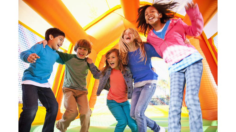 Children in bounce house