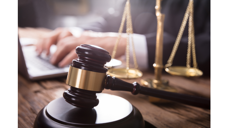 Close-up Of Gavel And Justice Scale