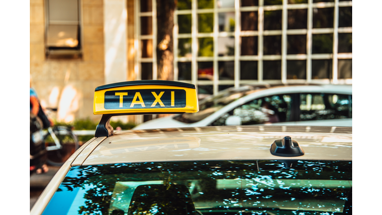 Detail of taxi sign
