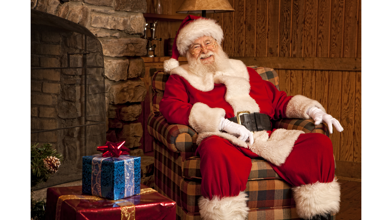 Pictures of Real Santa Claus relaxing at home