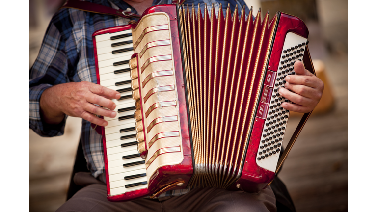 Man playing accordian