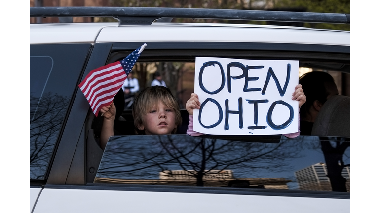 Ohioans Protest The Government's Economic Shutdown At Statehouse