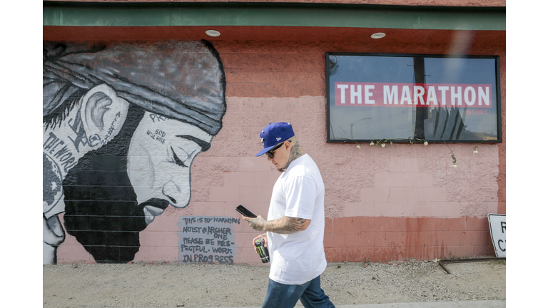 Nipsey Hussle's Marathon Clothing store was vandalized in L.A. yesterday (Tuesday). 