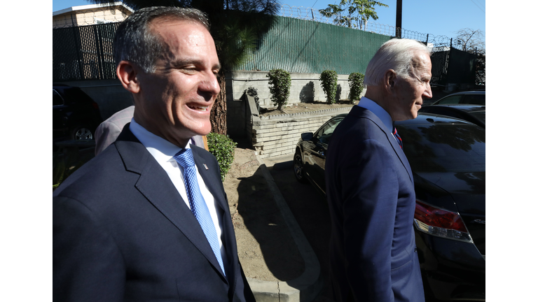 Mayor Eric Garcetti Joins Joe Biden At Los Angeles Campaign Event