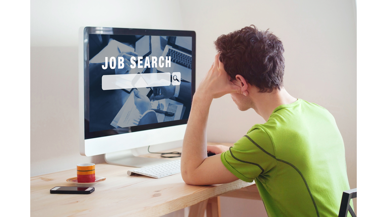 unemployment concept, job search on internet