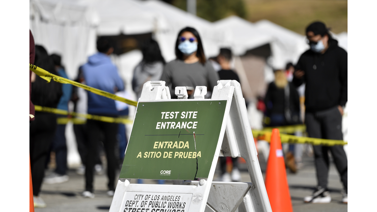 Mayor Eric Garcetti Visits Coronavirus Vaccination Site In Los Angeles With CORE Chairperson Sean Penn And CEO Ann Lee