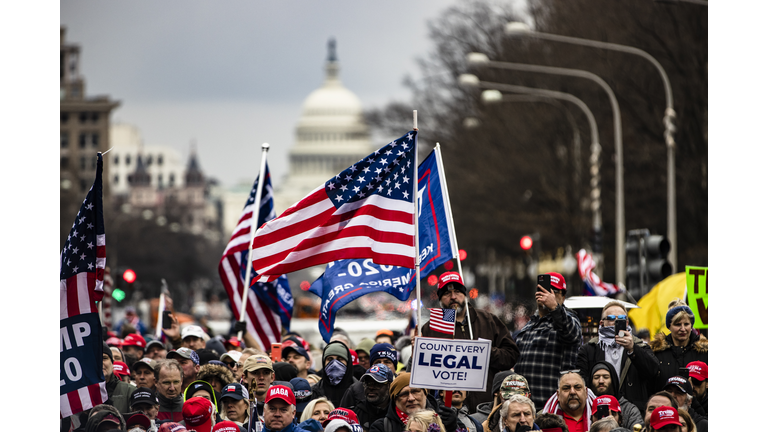 Trump Supporters Rally In Freedom Plaza In Washington, DC