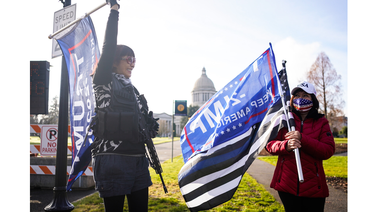 Trump Supporters Rally In Washington Capital As Counter-Protesters Show Their Opposition