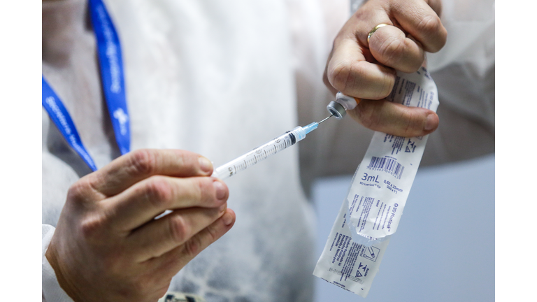 Health Care Workers from Municipal Emergency Hospital Miguel Couto are Vaccinated Against the Coronavirus (COVID - 19)