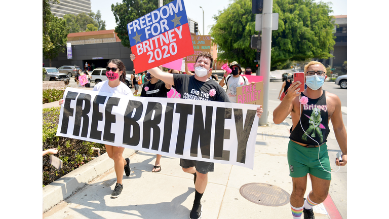#FreeBritney Protest Outside Courthouse In Los Angeles During Conservatorship Hearing
