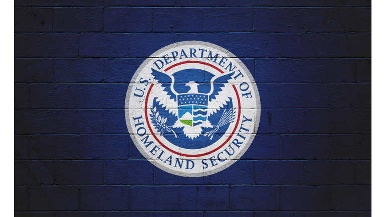 DHS Flag painted on a wall