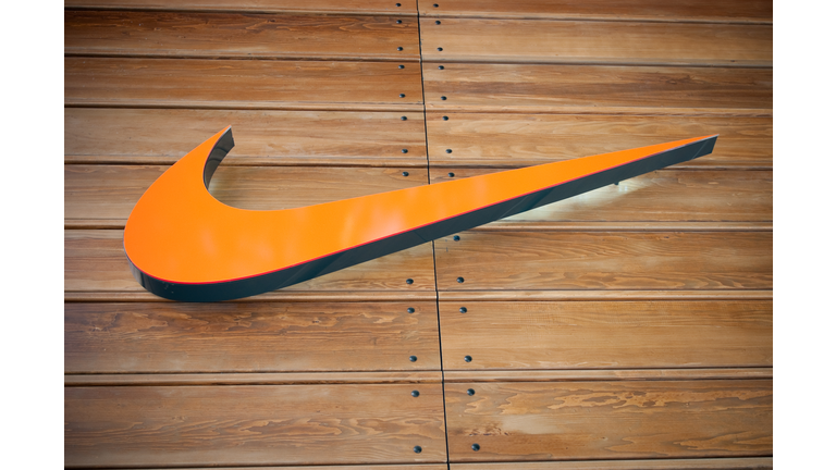 Nike store logo, London, UK