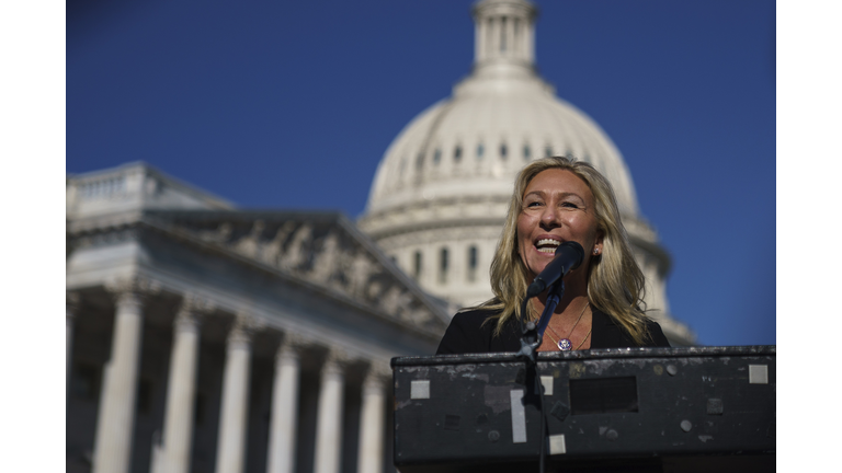 Rep. Majorie Taylor Greene Holds Press Conference After Losing Committee Positions