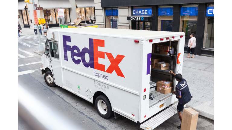FedEx Express truck in New York City