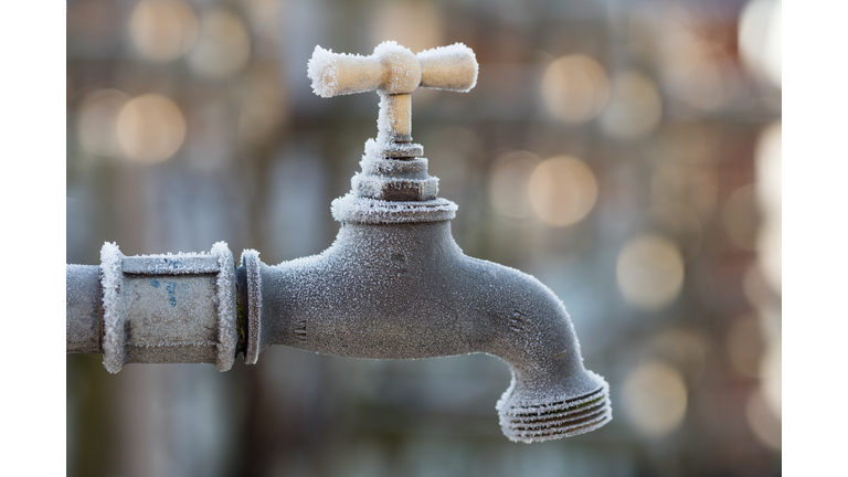 Frost on faucet, water tap, Switzerland