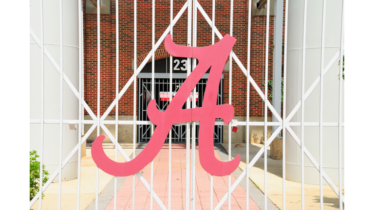 Alabama Crimson Tide A logo on Football Stadium Gate