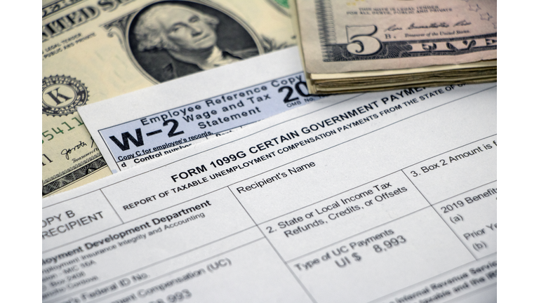 Form 1099G for Unemployment Benefits with W2, cash