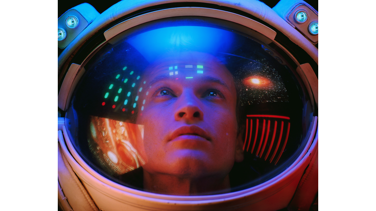 Male astronaut, close-up