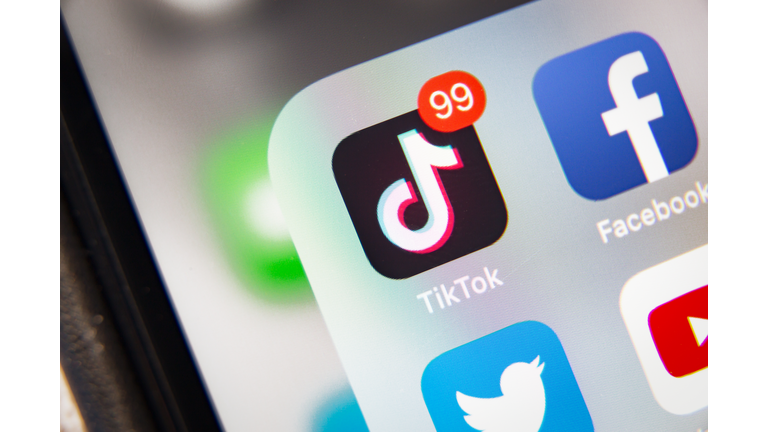 TikTok and Facebook application  on screen Apple iPhone XR
