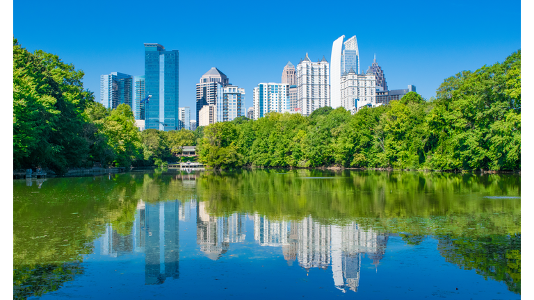 Atlanta Skyline Reflection in Piedmont Park