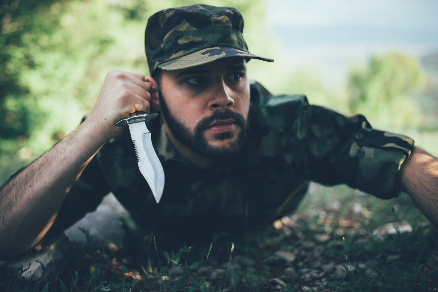 Hunter on the ground