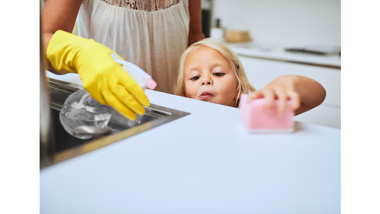 Keeping their home clean and shining