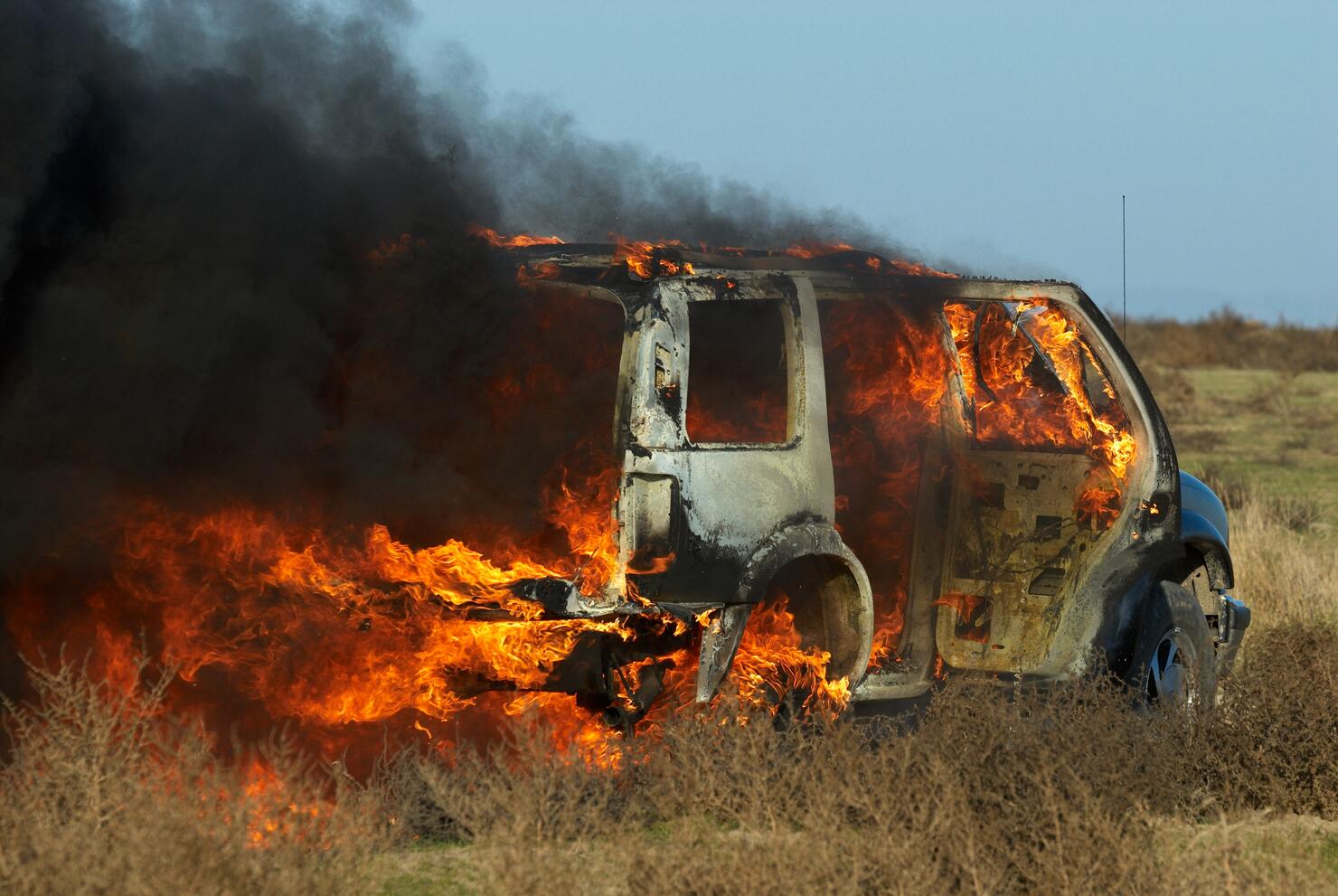 car on fire
