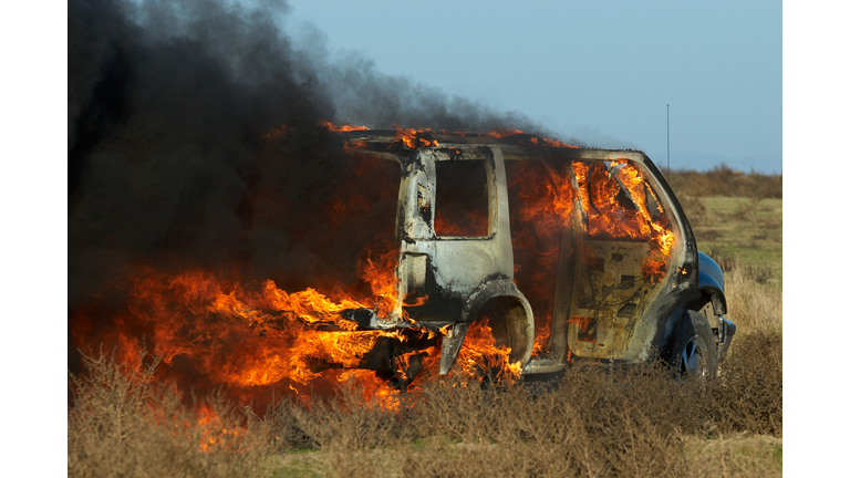 car on fire