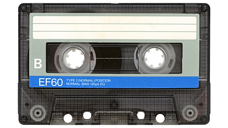 Hi-res Audio Cassette with clipping path on white background