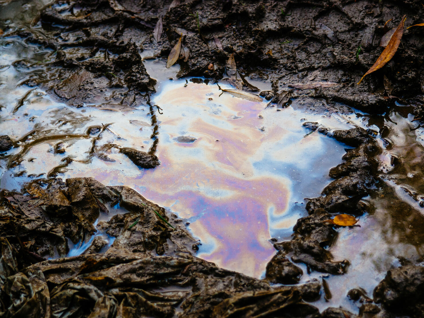 Spilled gasoline or other fuel into the water