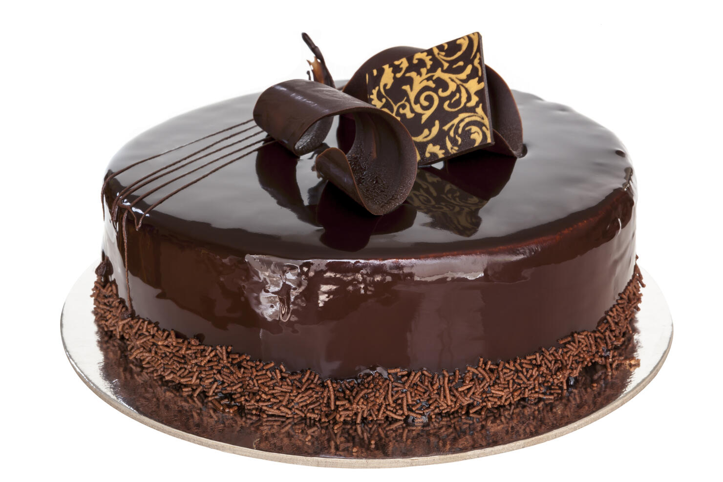 Chocolate Cake Isolated on White