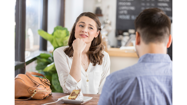 Young woman on a bad blind date