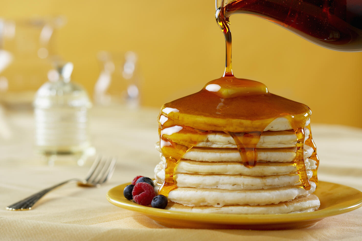 Pancakes with Syrup Pour