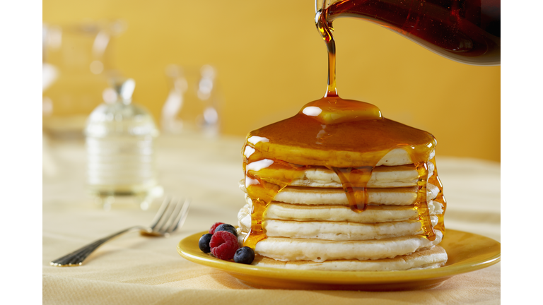 Pancakes with Syrup Pour