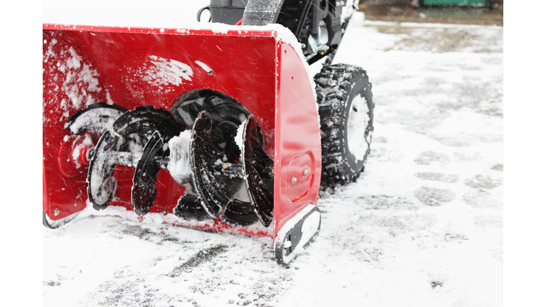 Snowblower on Driveway Winter Snow Horizontal