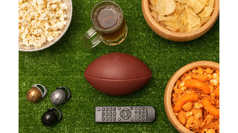 football flat lay photography