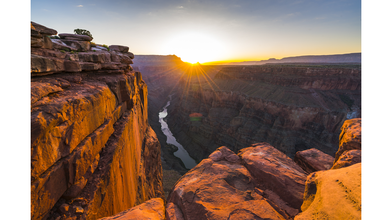 scenic view of Toroweap overlook at sunrise  in north rim, grand canyon national park,Arizona,usa.
