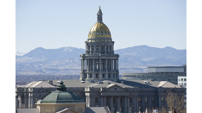 Denver State Capitol Building with Mountain View