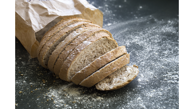 Fresh Sliced whole grain loaf of bread