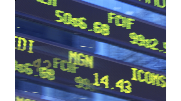 Close-up of a stock market board