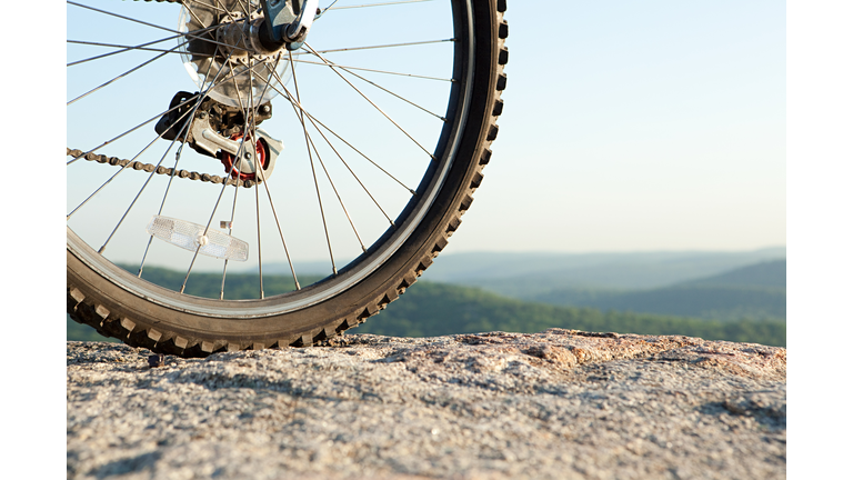 Bike wheel, close up