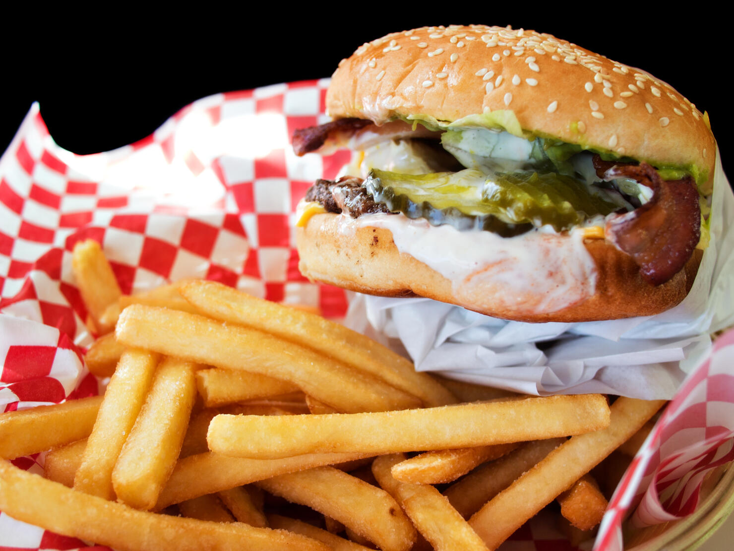 California burger and fries