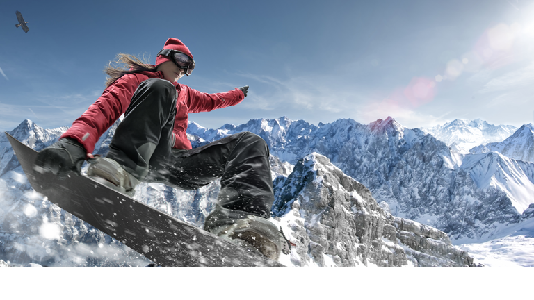 Extreme Snowboarding Girl