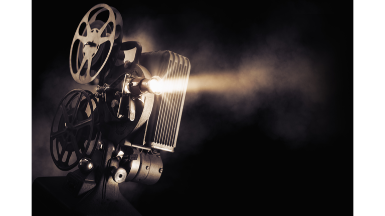 Movie projector on dark background