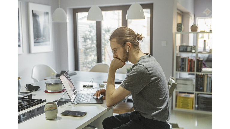 Non binary person working from home